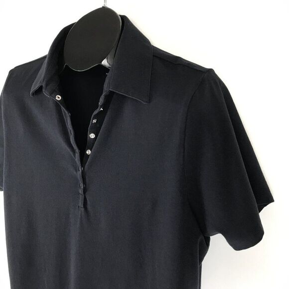 Lane Bryant Venezia Snap-Up Polo Tee Women’s Plus Size 14/16 Black Stretch Knit - Picture 3 of 8